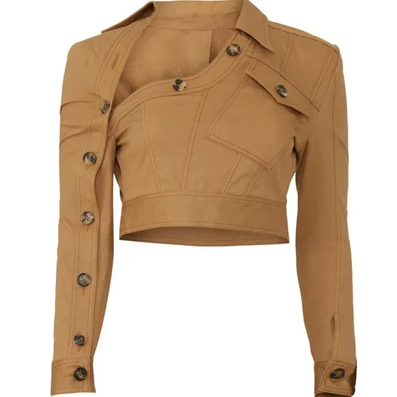 Rokh Asymmetric Button Jacket & Utility Midi Skirt Bundle US 2-4 - Picture 4 of 16